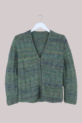 Vintage Knit Cardigan in Moss Green - Size S