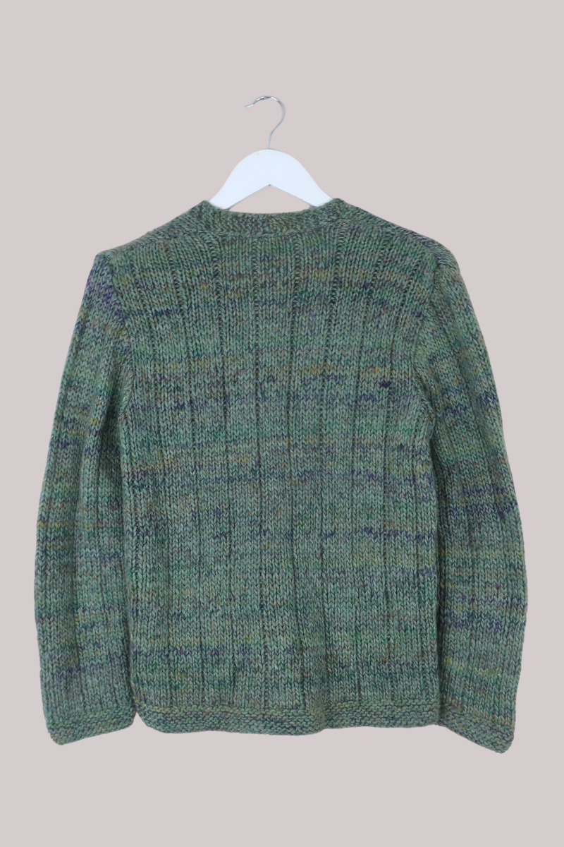 Vintage Knit Cardigan in Moss Green - Size S