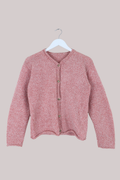 Vintage Knit Cardigan in Speckled Blush Pink - Size XS