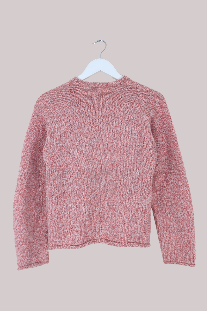 Vintage Knit Cardigan in Speckled Blush Pink - Size XS