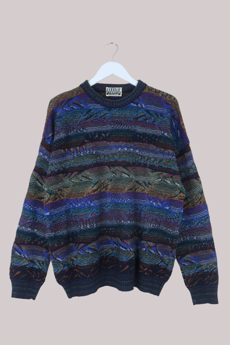 Vintage Knit Jumper in Agate Blue - Size XL