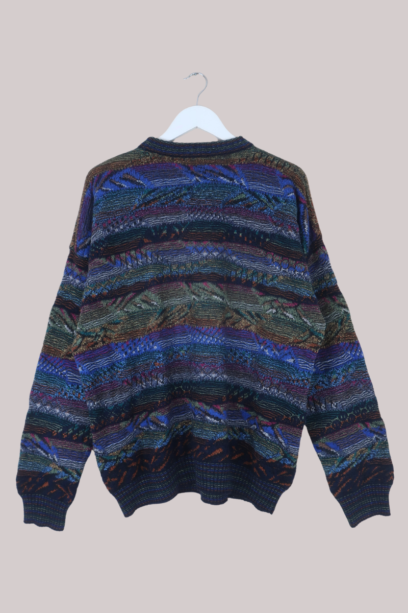 Vintage Knit Jumper in Agate Blue - Size XL