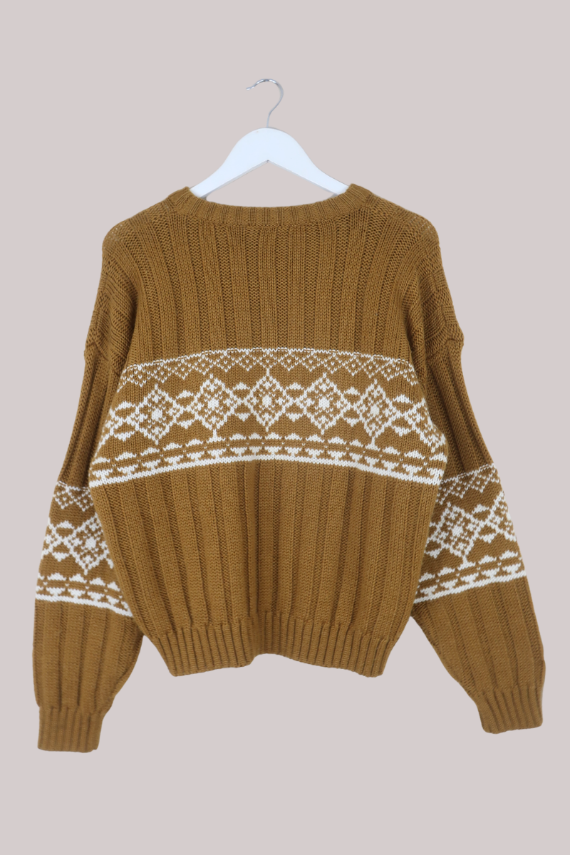 Vintage Knit Jumper in Alpine Mustard Yellow - Size M