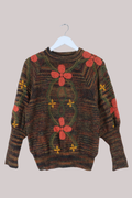 Vintage Knit Jumper in Cinnamon Wallflowers - Size M
