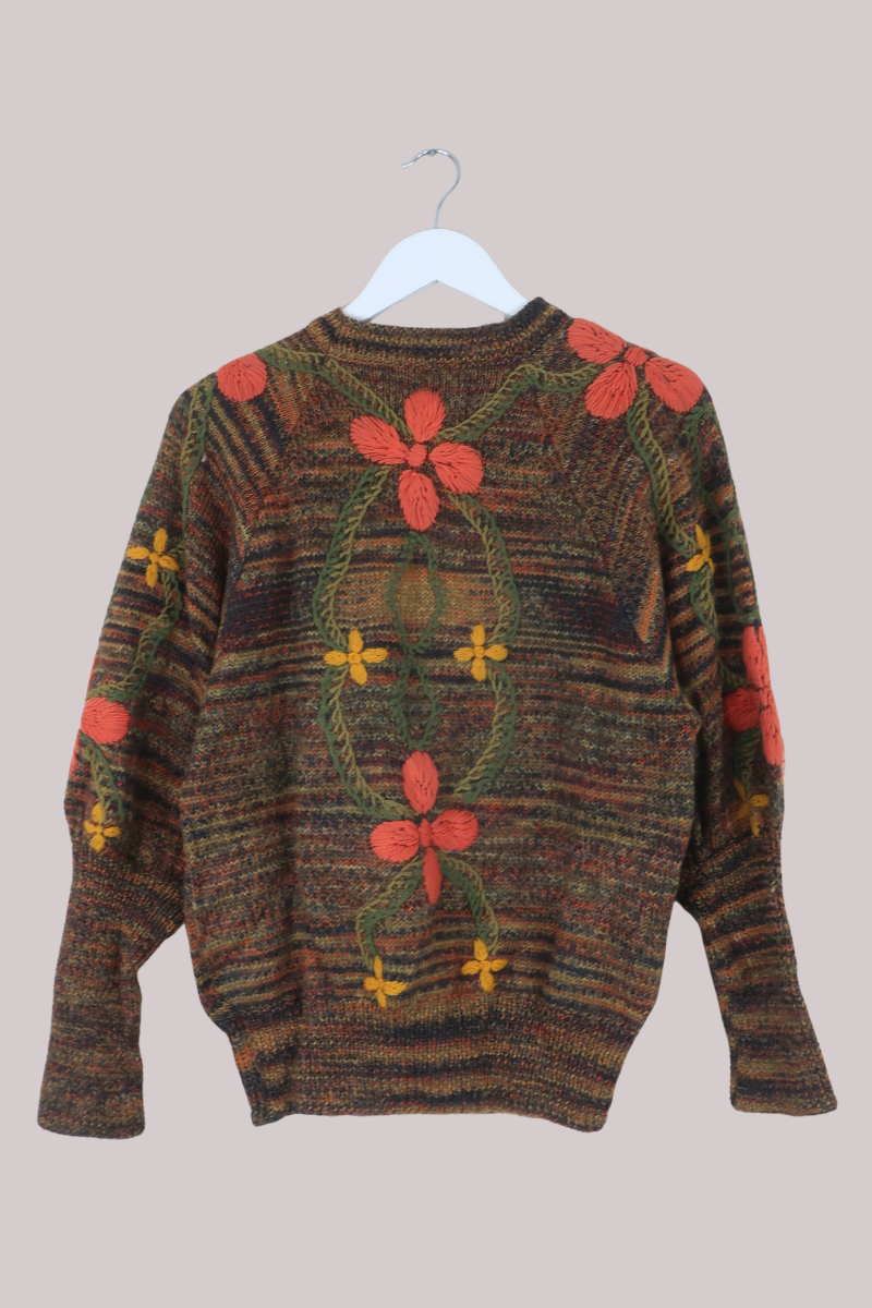 Vintage Knit Jumper in Cinnamon Wallflowers - Size M