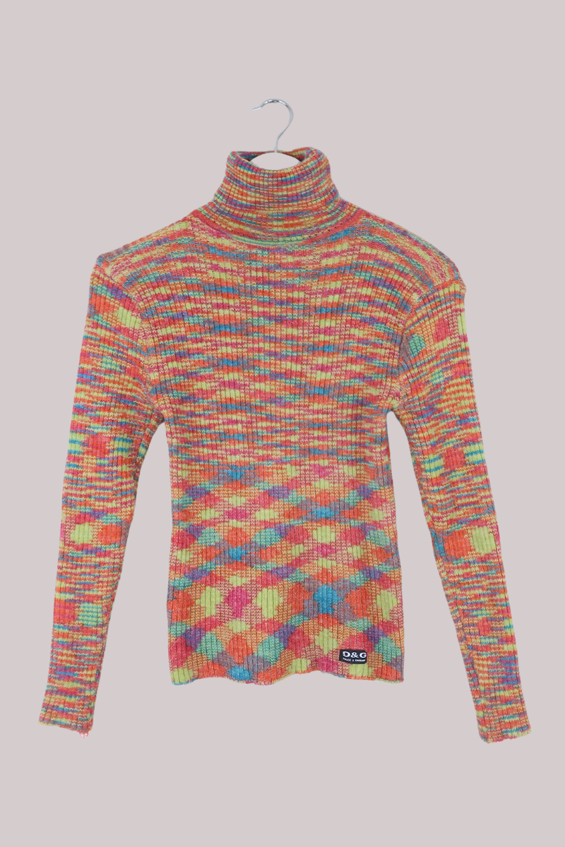 Vintage Knit Jumper in Dolce & Gabbana Confetti - Size XS