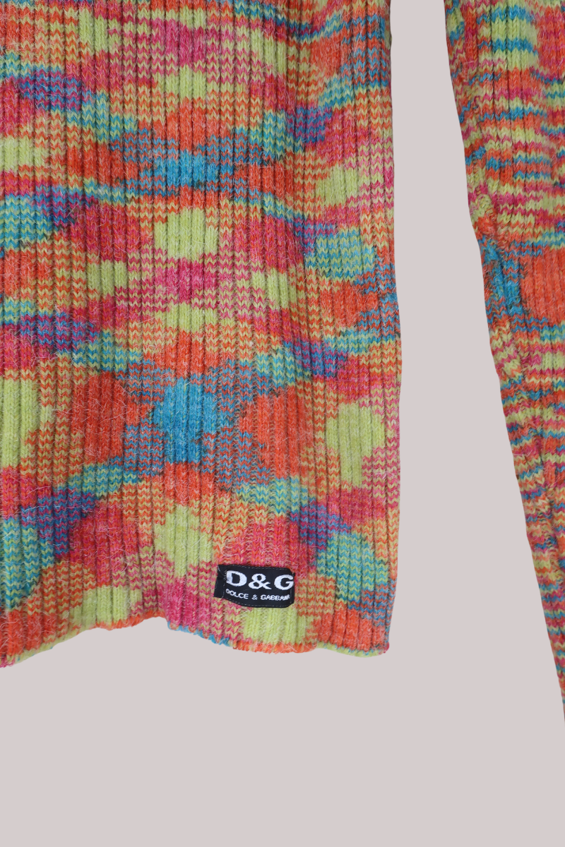 Vintage Knit Jumper in Dolce & Gabbana Confetti - Size XS