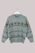 Vintage Knit Jumper in Eucalyptus Green - Size M