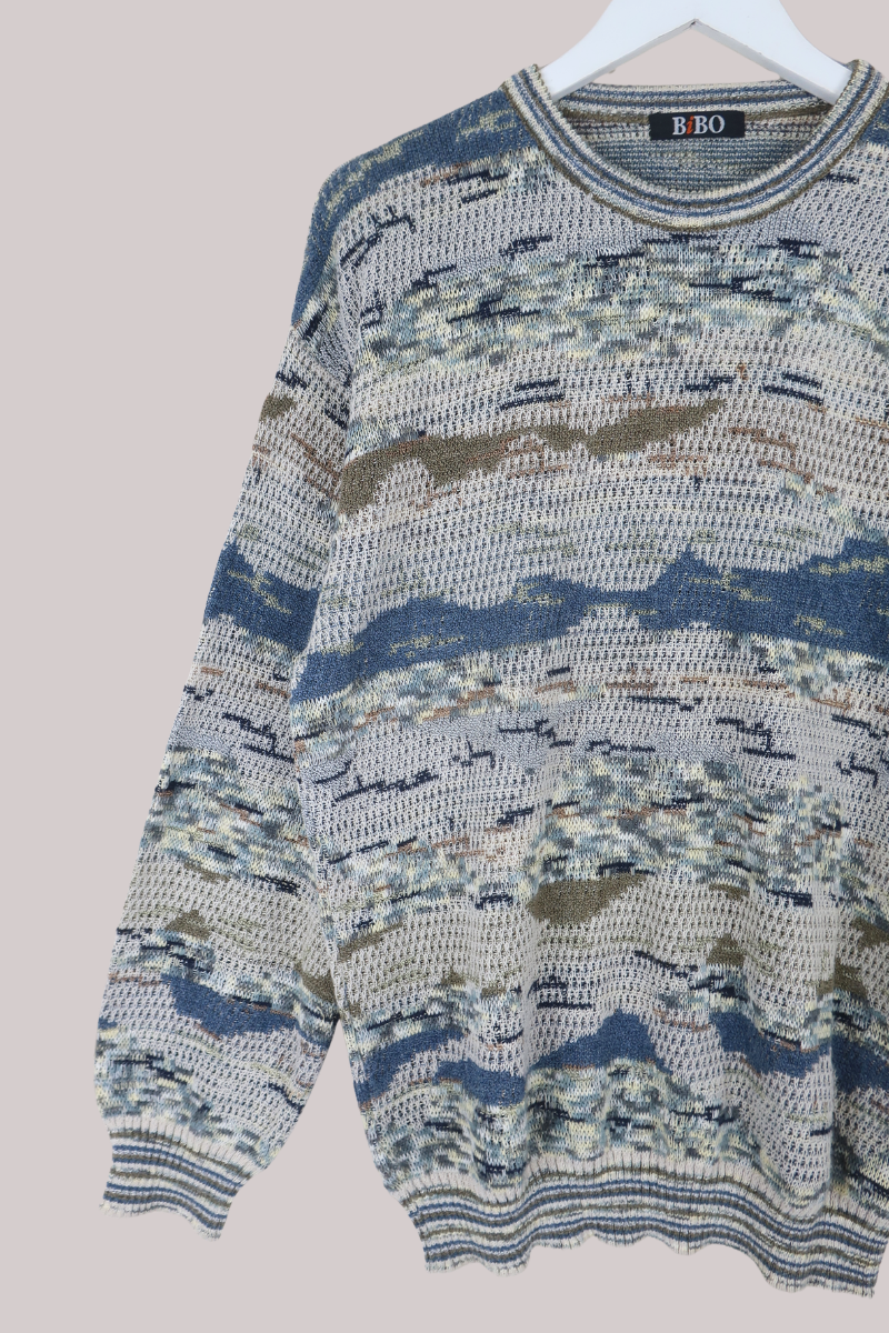 Vintage Knit Jumper in In The Alps - Size L
