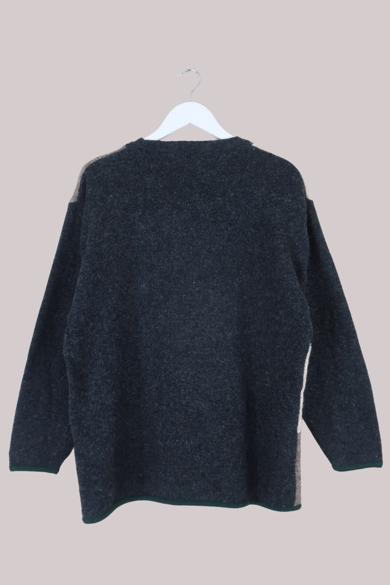 Vintage Knit Jumper in Ladybug Chess Board - Size XL