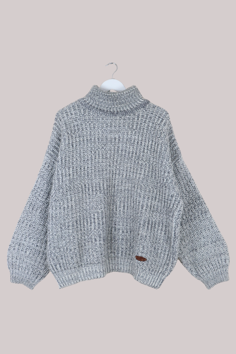 Vintage Knit Jumper in Pebble Grey - Size XL