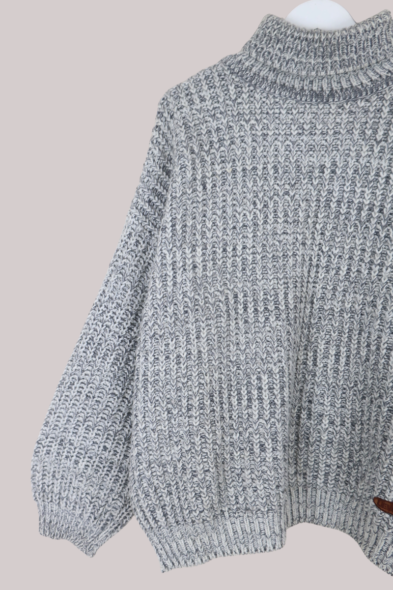 Vintage Knit Jumper in Pebble Grey - Size XL
