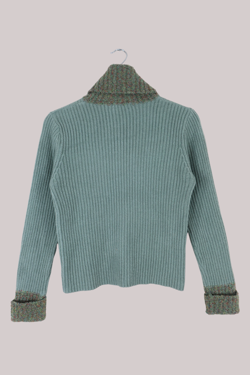 Vintage Knit Jumper in Rosemary Green - Size S