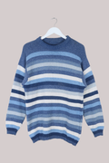 Vintage Knit Jumper in Shades Of Blue - Size M
