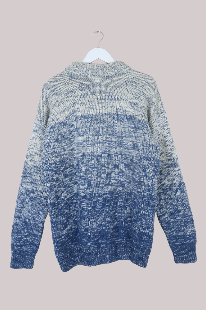 Vintage Knit Jumper in Snow Storm Blue - Size XL