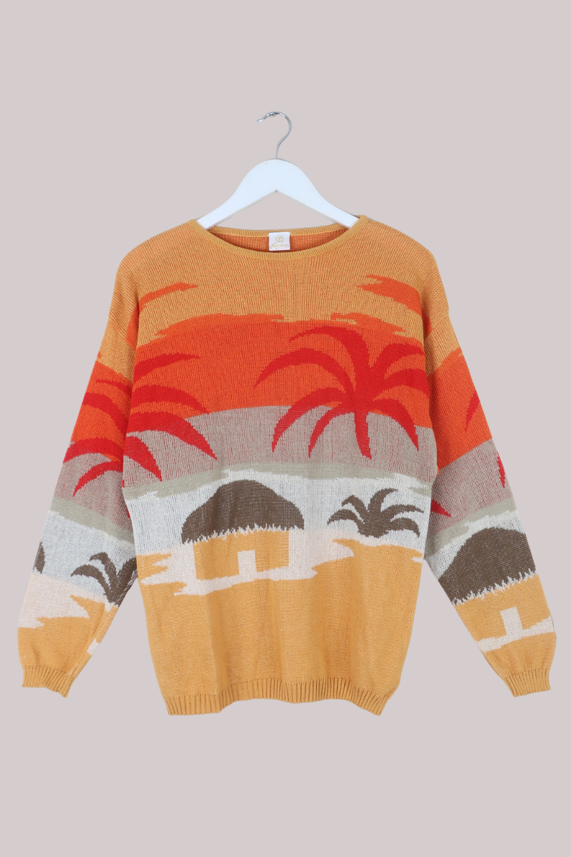 Vintage Knit Jumper in Sunset Island - Size S