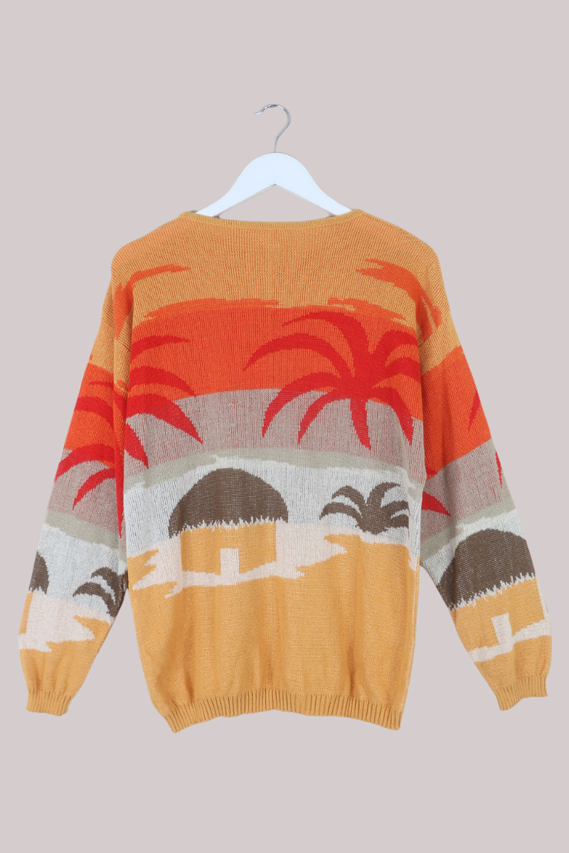Vintage Knit Jumper in Sunset Island - Size S
