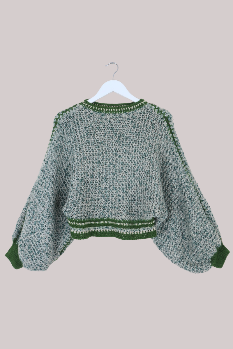 Vintage Knit Jumper in Tennis Court Green - Size S