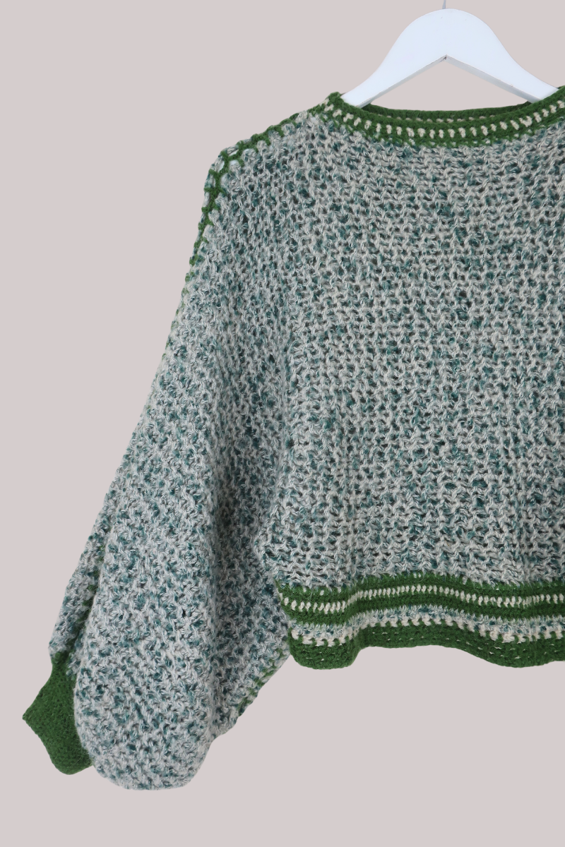 Vintage Knit Jumper in Tennis Court Green - Size S