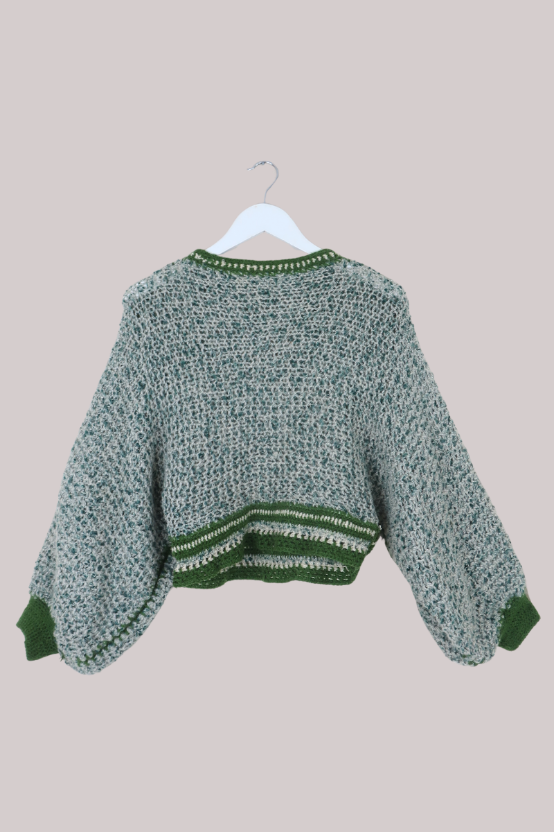 Vintage Knit Jumper in Tennis Court Green - Size S