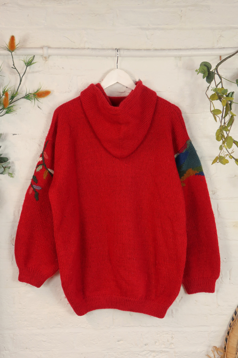 Vintage Knitted Hoodie - The World Tree - Size XL