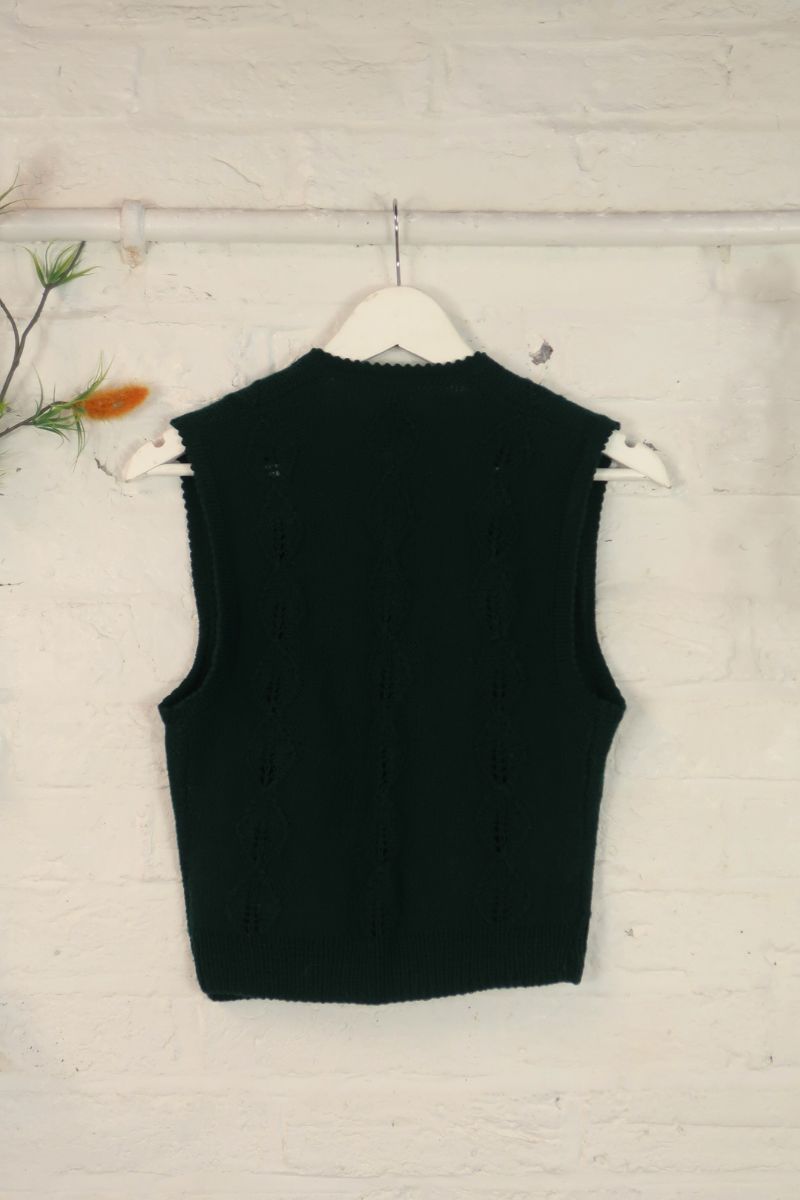 Vintage Knit Waistcoat - Forest Fairy - Size S