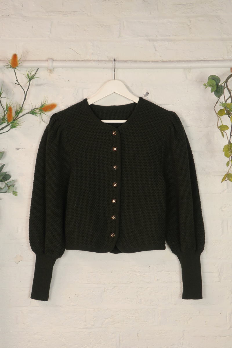 Vintage Knit Cardigan - Rosemary Green - Size S/M