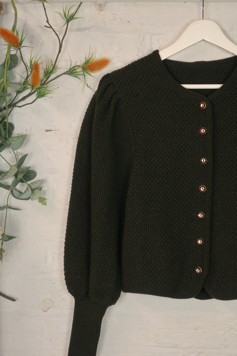 Vintage Knit Cardigan - Rosemary Green - Size S/M