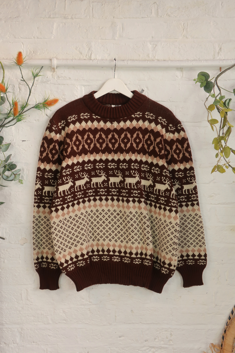 Vintage Knit Jumper - Deer Park - Size XL
