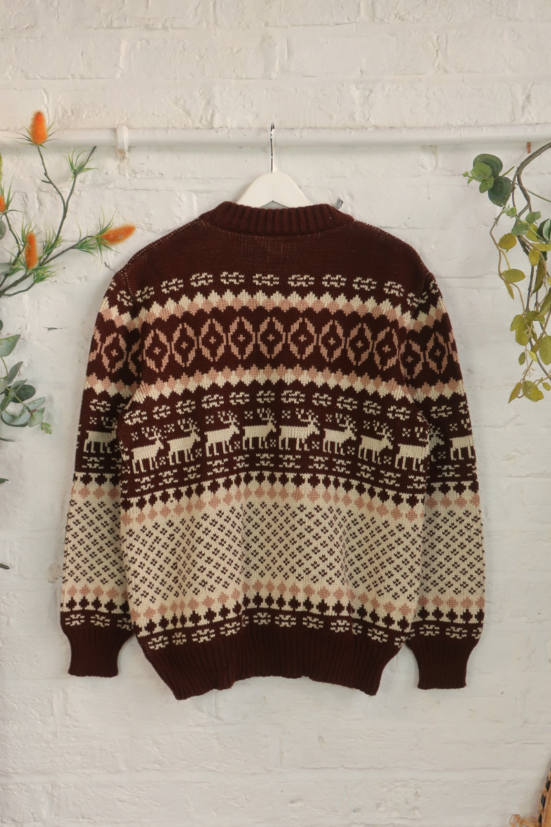 Vintage Knit Jumper - Deer Park - Size XL