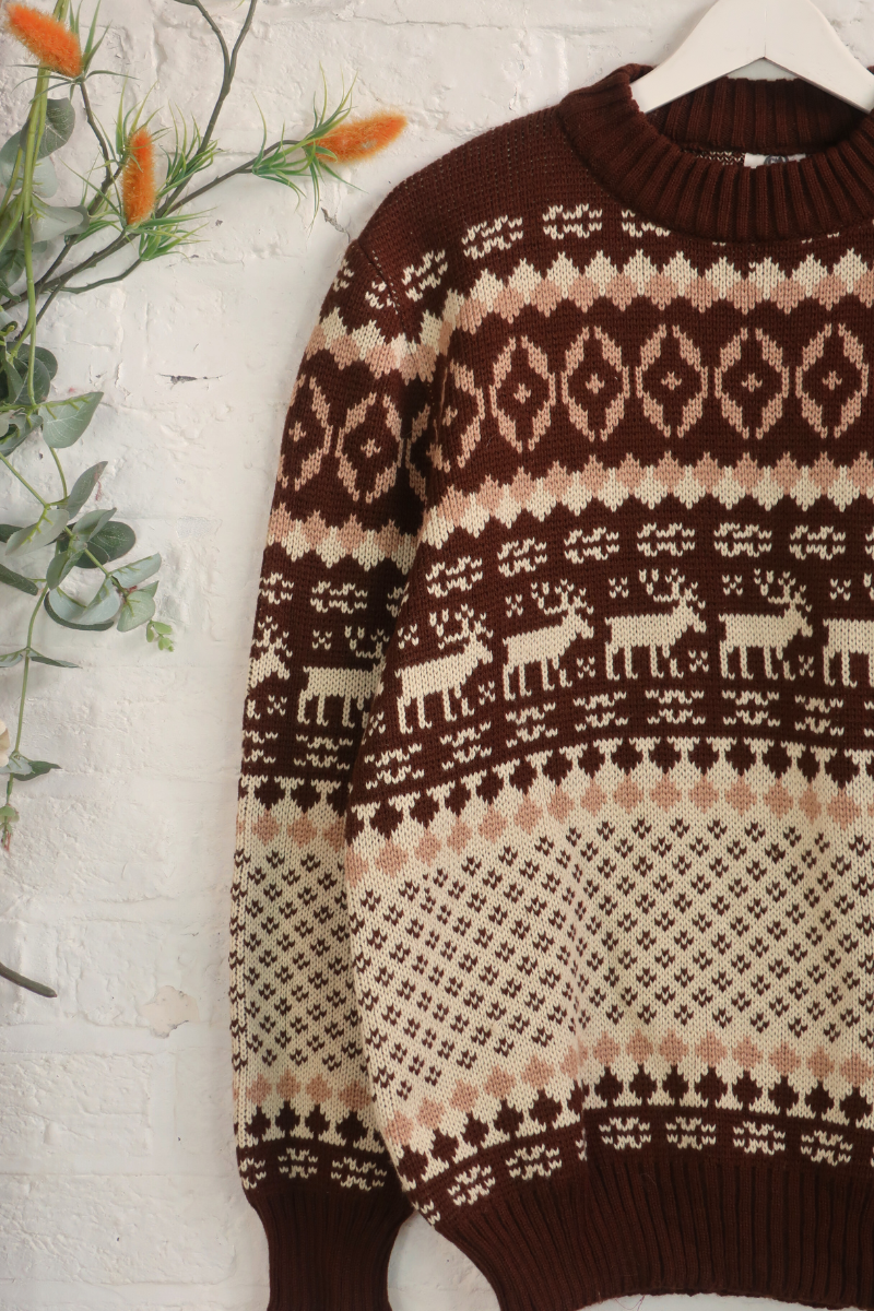 Vintage Knit Jumper - Deer Park - Size XL