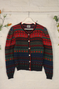 Vintage Knit Cardigan - Wonderland Fair Isle - Size S