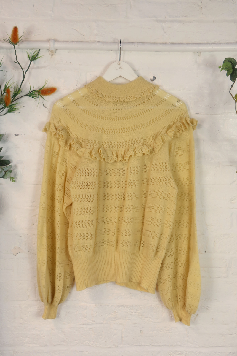 Vintage Knit Cardigan - Lemon Drizzle Cake - Size L