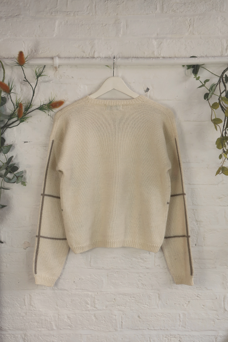 Vintage Knit Jumper - Butterfly Scrapbook - Size M