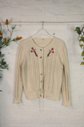 Vintage Knit Cardigan - Pink Daisy Chain - Size S/M