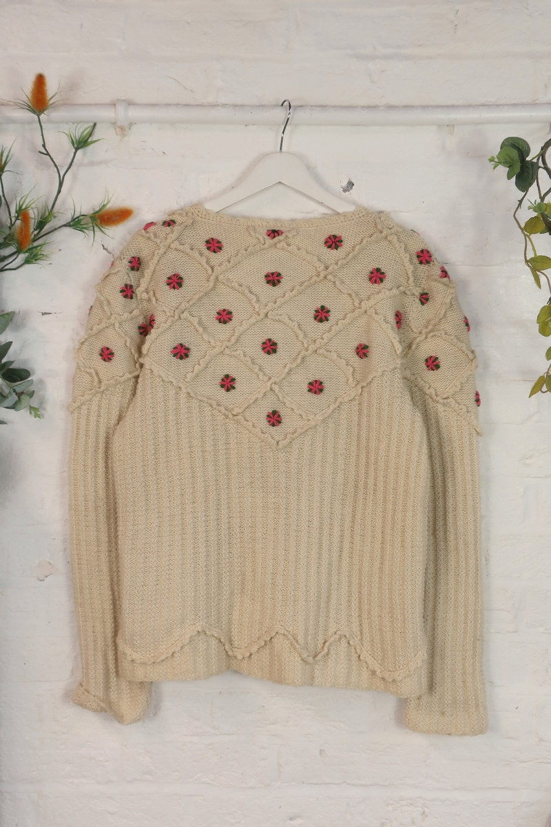 Vintage Knit Cardigan - Lollipop - Size XL