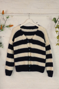 Vintage Knit Cardigan - Nautical Stripe - Size M/L