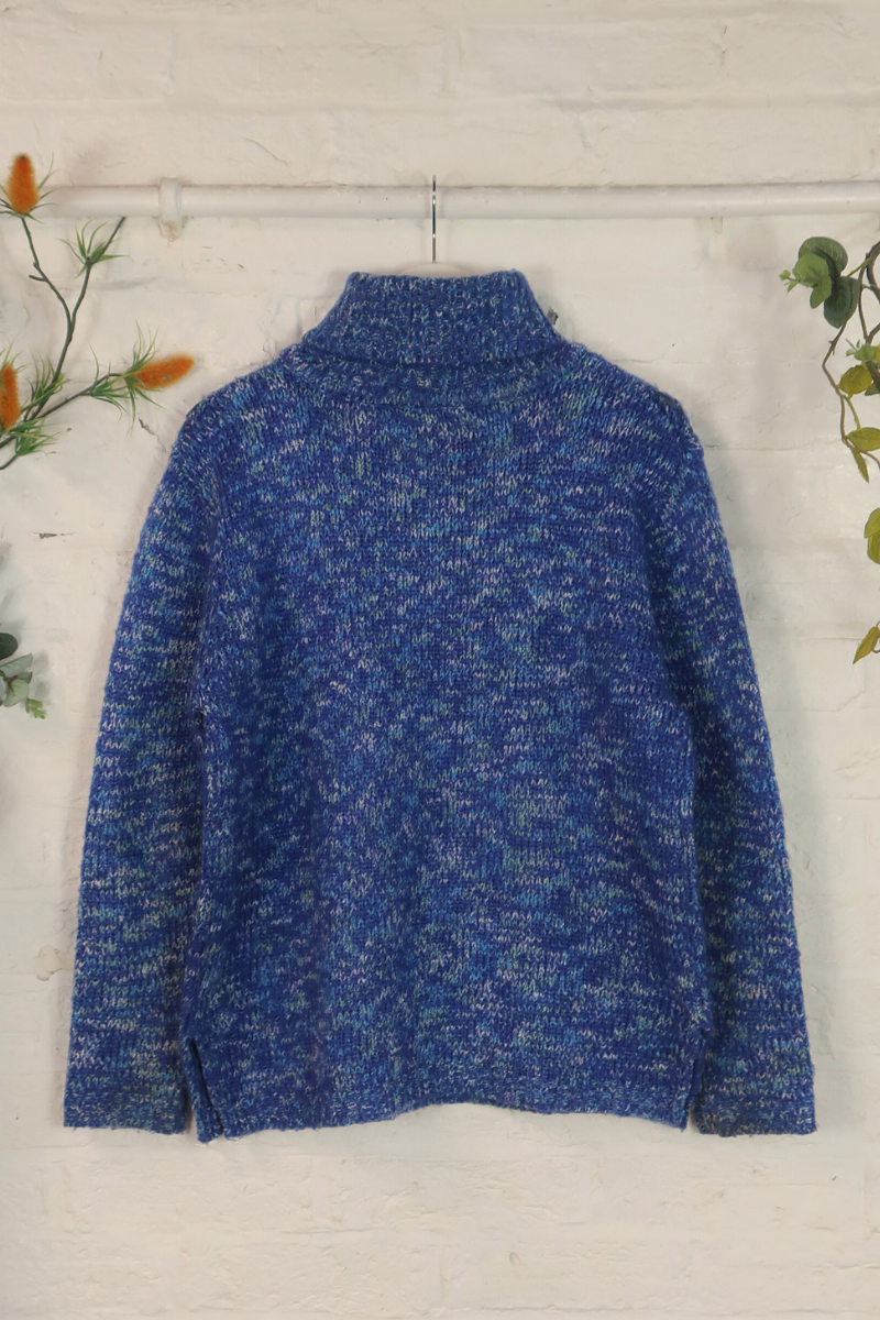 Vintage Knit Jumper - Indigo Tassels - Size L
