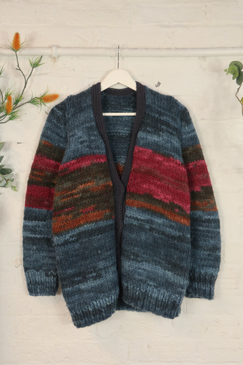 Vintage Knit Cardigan - Dusk Horizon - Size XL