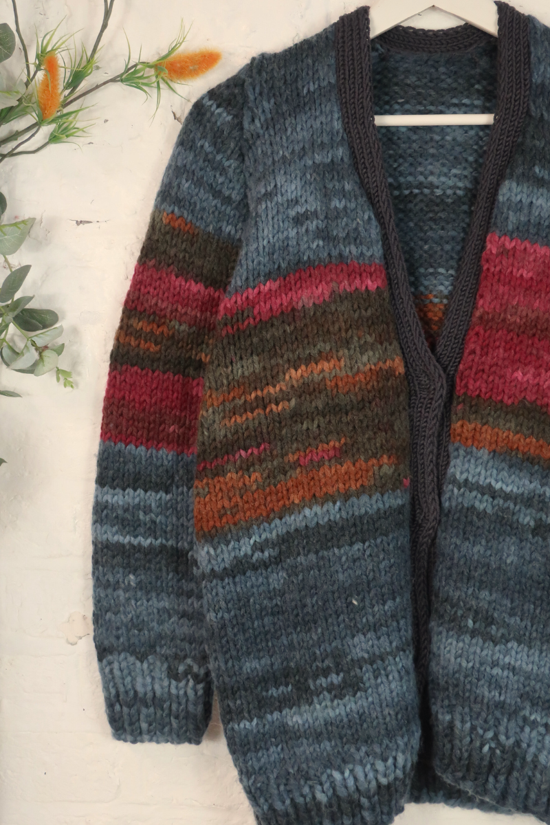 Vintage Knit Cardigan - Dusk Horizon - Size XL