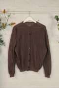 Vintage Knit Cardigan - Fawn Brown - Size M