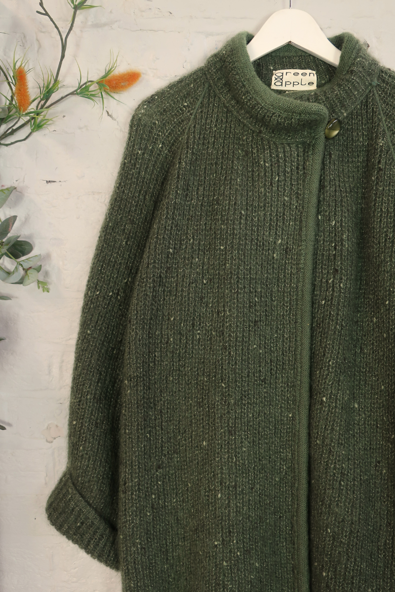 Vintage Knit Jacket - Forest Canopy - Free Size