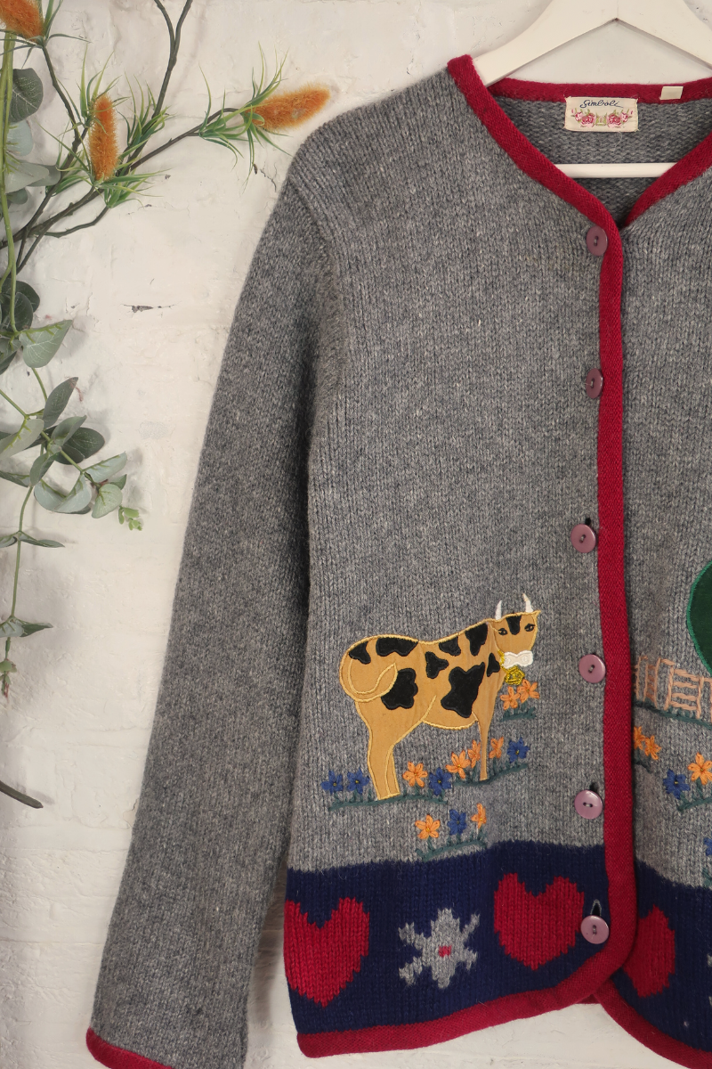 Vintage Knit Cardigan - English Countryside - Size M/L