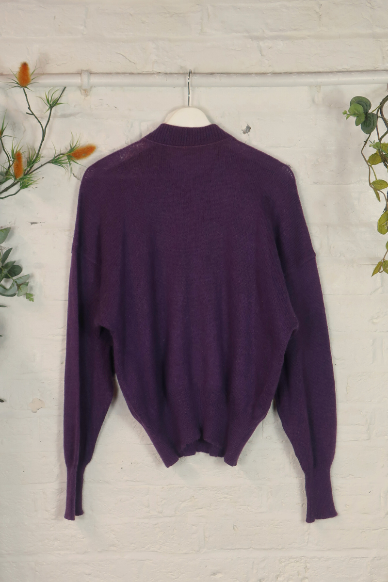 Vintage Knit Jumper - Amethyst Aristocats - Size L