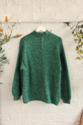 Vintage Knit Jumper - Emerald Quarterzip - Size XXL