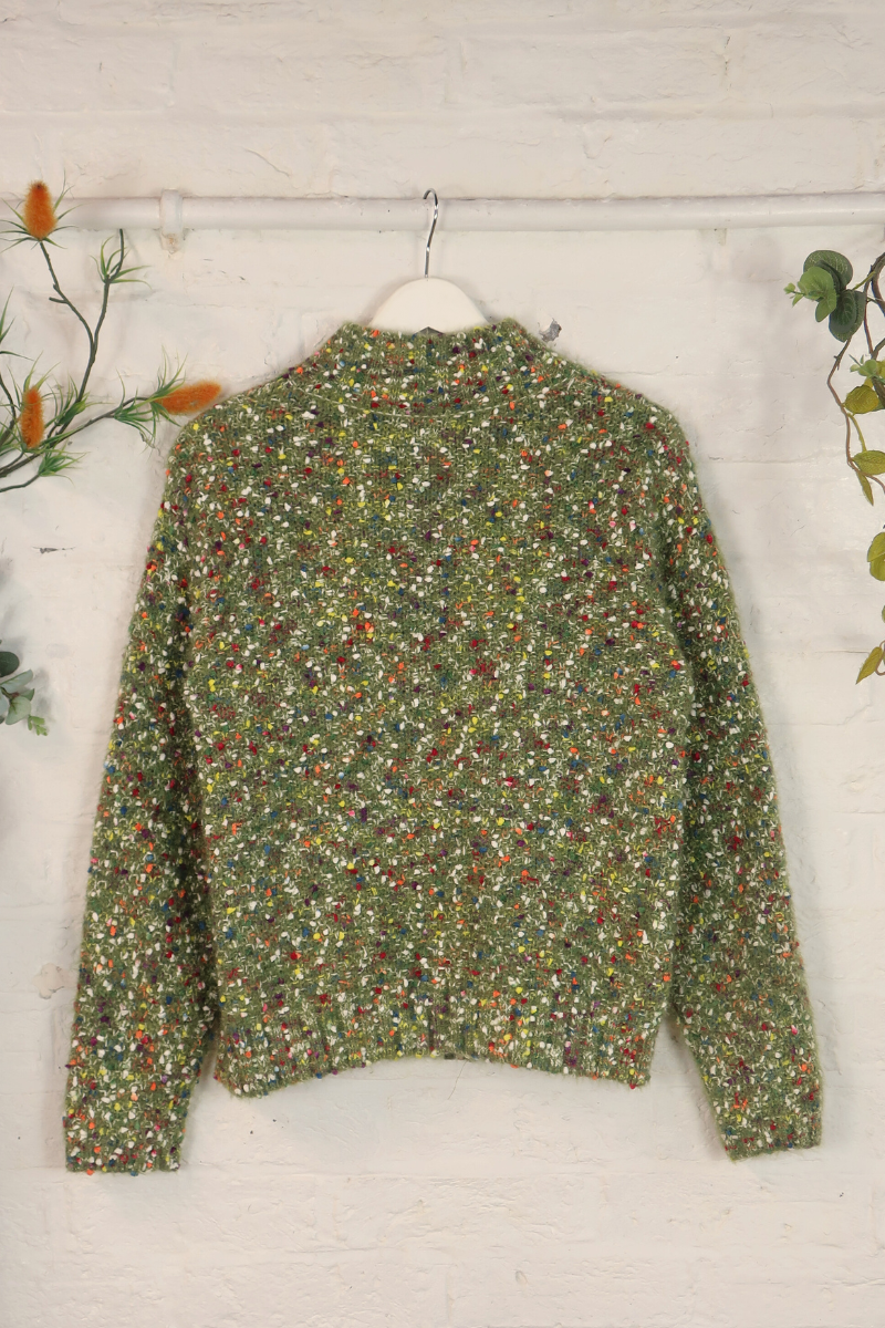 Vintage Knit Cardigan - Spring Flower Field - Size M/L