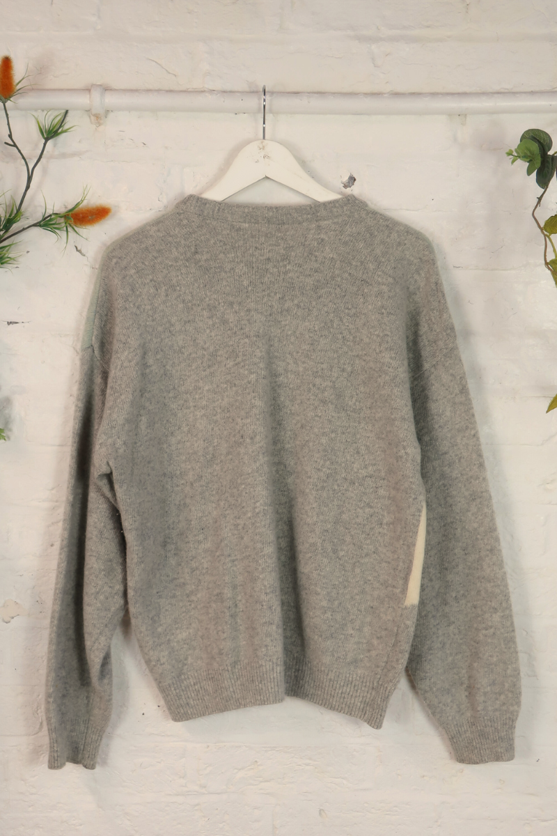 Vintage Knit Jumper - Ski Cartoon - Size L