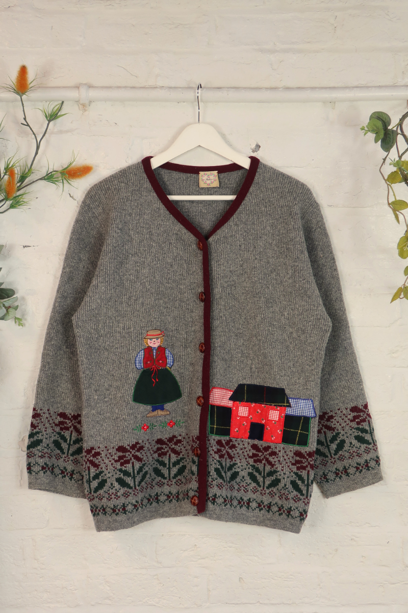 Vintage Knit Cardigan - Village Of Gingham - Size XL
