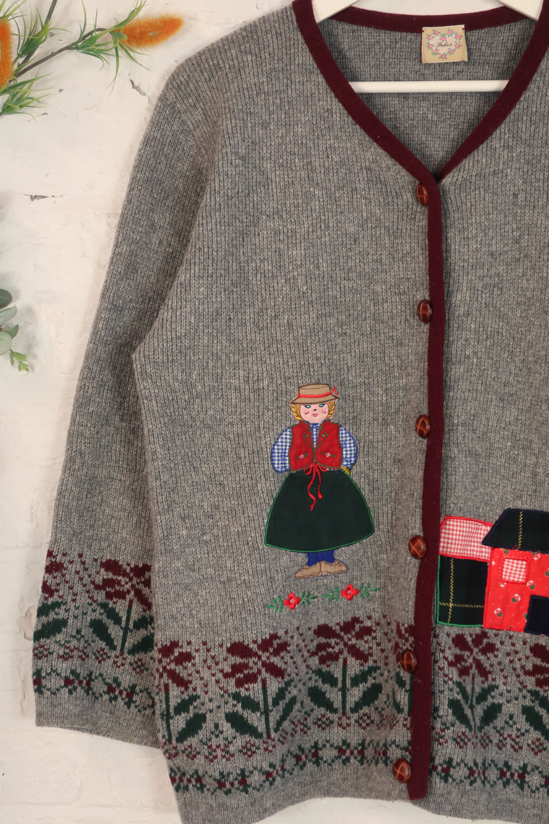 Vintage Knit Cardigan - Village Of Gingham - Size XL