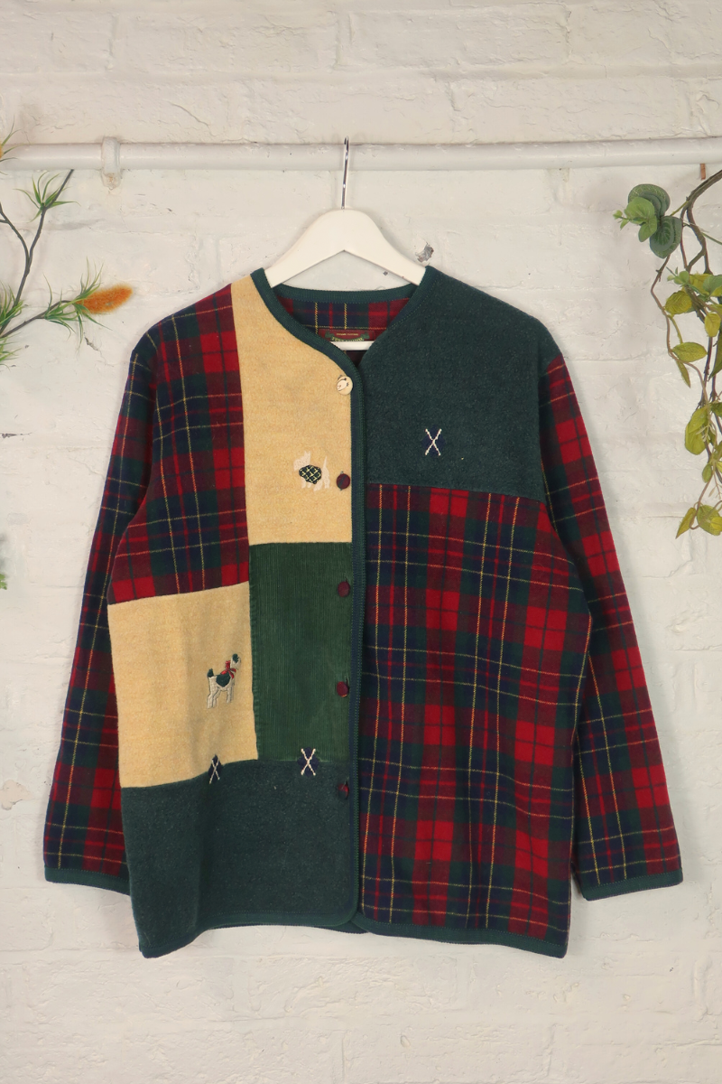 Vintage Knit Jacket - Fort & Madox Tartan - Size M/L
